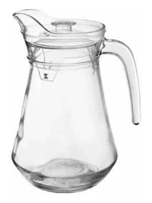 JARRA DE VIDRO 1,5L COM TAMPA LISA UN. INGA