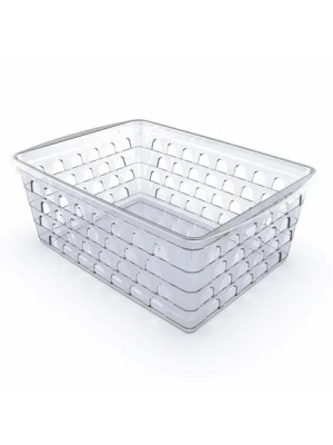 CESTO MULTIUSO GRANDE RETANGULAR TRANSPARENTE UN.
