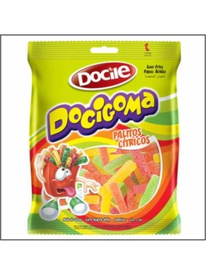BALA DE GOMA DOCIGOMA PALITOS CITRICOS 150G UN. DOCILE