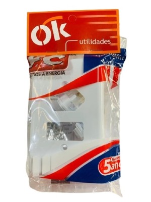 OK INTERRUPTOR E TOMADA C/ PLACA BR. UN.