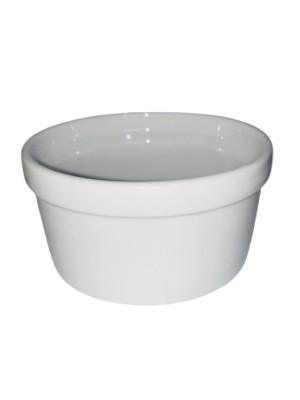 Pote Redondo Médio 135ml Porcelana Branca Terramada Linha Hotel