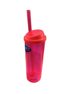 COPO SHAKE LONG ROSA NEON UN. PLASTI FESTA