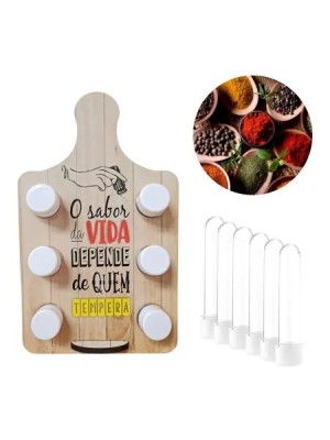 PORTA TEMPERO C/6 PEÇAS MDF UN. CONECTA BRASIL