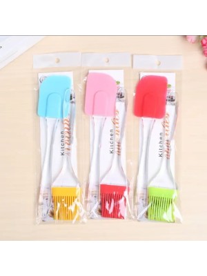 ESPATULA E PINCEL SILICONE KIT C/2PCS 27CM UN. TOP IMPORTADORA