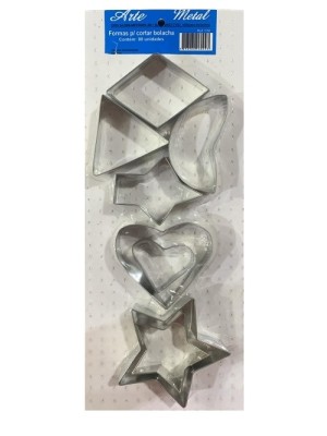 Formas para Cortar Bolacha C/8 Peças Arte Metal – Cortadores Metálicos Resistentes e Precisos para Biscoitos e Massas Artesanais