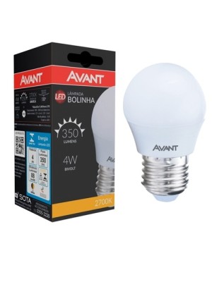 LÂMPADA LED BOLINHA 2700K 4W E27 350 LUMENS 285171376 UN. AVANT