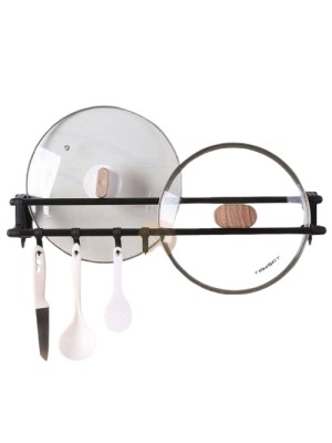 SUPORTE DUPLO MULTIUSO COM GANCHOS 52X9X13,5CM UN.