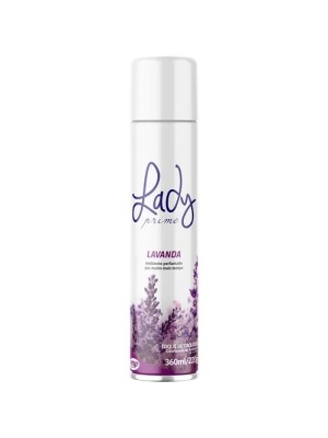 Odorizador Lady Prime Lavanda 360ml Aromatizador de Ambientes Spray Perfume Suave Relaxante e Alta Fixação