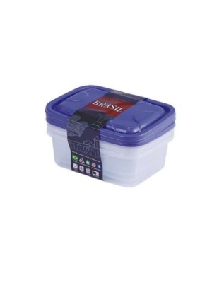 POTE RETANGULAR TRANSPARENTE 300ML KIT C/3PCS UN. ARIPLAS