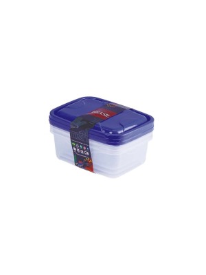 POTE RETANGULAR TRANSPARENTE 700ML KIT C/3PCS UN. ARIPLAS