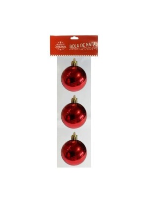 BOLA DE NATAL 5CM VERMELHA C/3PCS UN. MULTIART