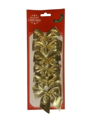 ENFEITE LACO DE NATAL CARTELA C/6 PCS UN. MULTIART