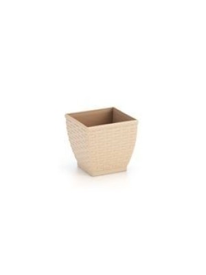Vaso Cachepô Rattan Pequeno Quadrado Palha 8cm – Decoração Sofisticada para Casa e Jardim