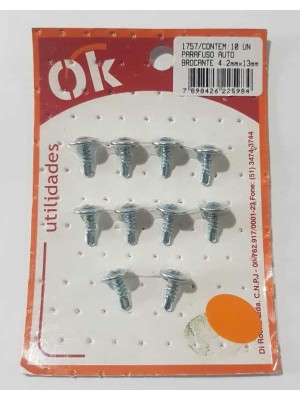OK PARAFUSO AUTO BROCANTE 4,2MMX13MM C/10 UN. OK UTILIDADES