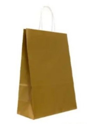 Sacola de Papel Kraft Colorido P 18x22x9cm Ouro Metalizado