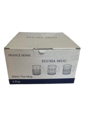 XICARA DE VIDRO 242ML ELUSIA CONJ C/4PCS UN.