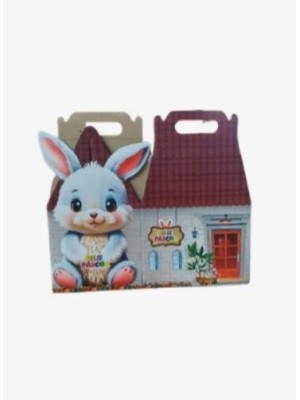 CESTA CASINHA DO COELHO PÁSCOA PCT C/25UN 22X18X17CM PRODAC