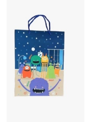 SACOLA PARA PRESENTE DE PAPEL INFANTIL 28X12X37CM UN. MULTIART