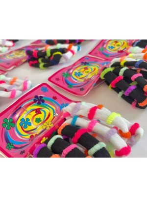 ELASTICO PARA CABELO LISTRADO PACOTE C/12PCS