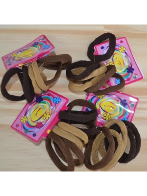 ELASTICO PARA CABELO MARROM PACOTE C/12PCS
