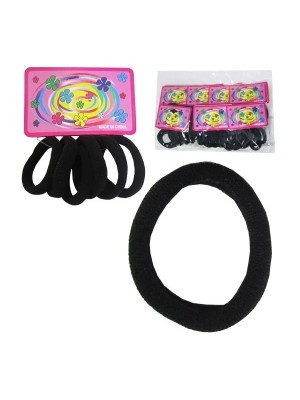 ELASTICO PARA CABELO PRETO C/6PCS