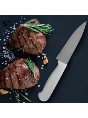 FACA DE METAL C/ CABO DE PLASTICO BRANCO 8 POLEGADAS