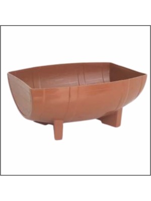 FLOREIRA PRETA MEIO BARRIL 33X24CM UN. BUTECO E DECOR