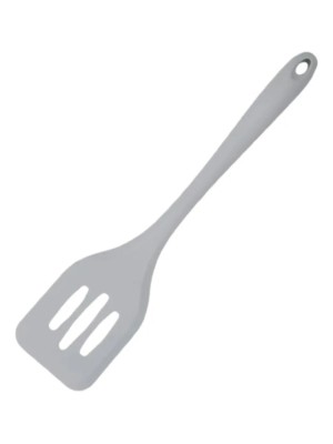 ESPATULA VAZADA DE SILICONE 29CM CINZA UN. 
