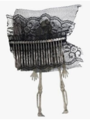 Presilha para Cabelo Halloween Esqueleto da Morte 14x8,5cm Fantasia Festa Temática