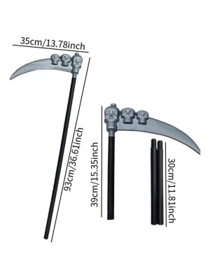 Foice Plástico Desmontável 34cm Acessório Fantasia Halloween Infantil e Adulto