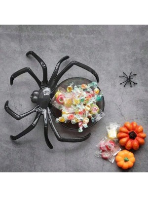 Petisqueira Aranha 22cm Preta – Prato Decorativo Halloween para Servir Doces, Salgados e Petiscos em Festas Temáticas