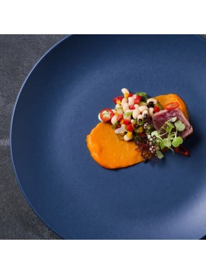 Prato de Cerâmica Raso Adorn Azul Escuro 27 cm