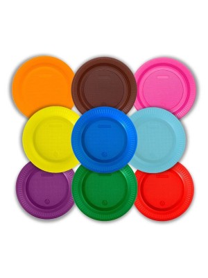 Prato Descartável Raso 15cm Sobremesa Rosa Neon