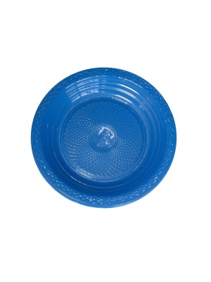 Prato Descartável Raso 15cm Sobremesa Azul Neon