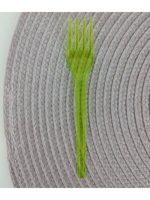 Garfo Plástico Sobremesa 25 Unidades Doces Aniversario Verde Neon