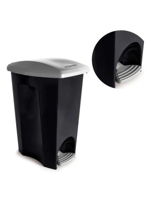 Lixeira Plastica Ecoblack 7 Litros com Pedal cor Preto