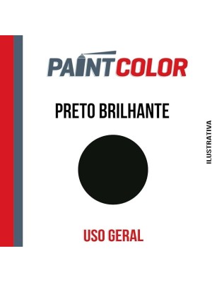 Tinta Spray 250ml Uso Geral Cor Preto Brilhante