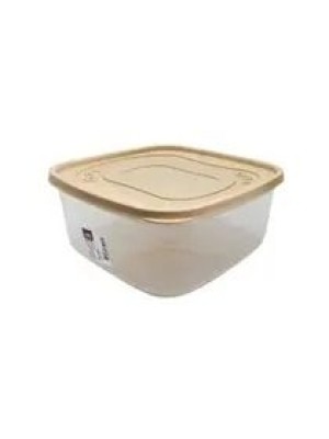 Pote Quadrado Plasútil 1,1L com Tampa Clic Cappuccino