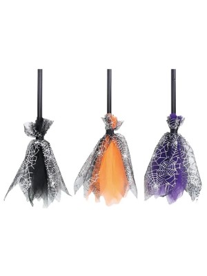 Vassoura de Bruxa Halloween 85cm Fantasia 