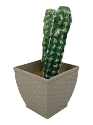 Vaso Cachepô Rattan Pequeno Quadrado Palha 8cm – Decoração Sofisticada para Casa e Jardim