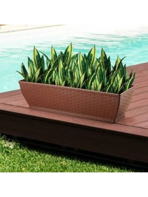 Jardineira Rattan Coffee– Decoração Sofisticada para Casa e Jardim
