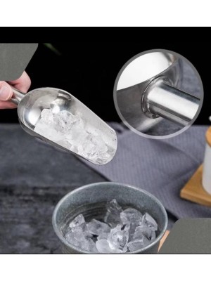 Pá de Gelo Inox 13x8 cm – Pá Dosadora para Gelo, Grãos ou Ração – Aço Inoxidável Reforçado