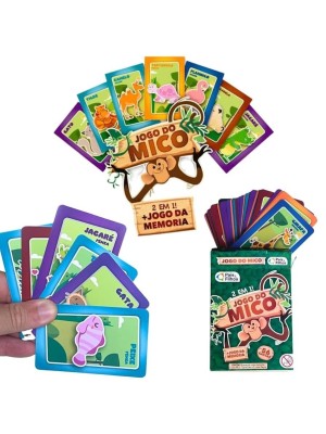 Jogo do Mico 2 em 1 Pais & Filhos – Cartas Educativas e Memória Infantil