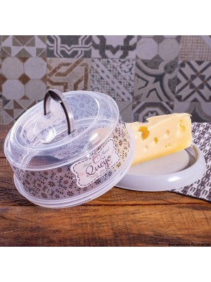 Queijeira Plasútil com Alça e Tampa Rosca – Linha Decora Café da Manhã