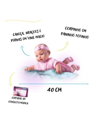 Boneca Bebê Primeira Consulta 40cm com Acessórios Médicos