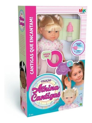 Boneca Coleção Athina Cantigas Milk com Sons de Cantigas de Roda para Crianças