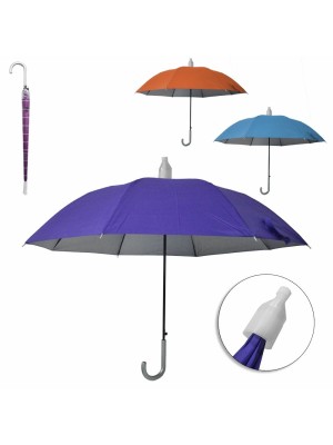 Guarda-Chuva Colorido com Copo e Cabo Curvo 8 Varetas 59cm Resistente e Compacto para Proteção em Dias de Chuva