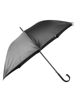 Guarda-Chuva Portaria Preto Cabo Curvado 8 Varetas Duplas Resistente e Elegante para Proteção em Dias de Chuva