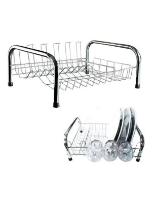 Escorredor de Louça Tubo Quadrado Cromado Resistente Moderno e Elegante