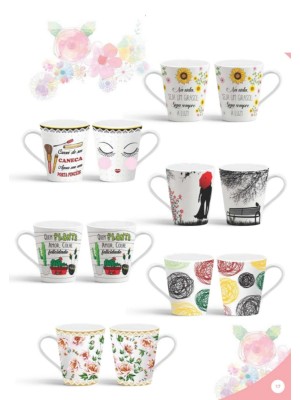 Caneca de Porcelana Luxo 300ml Terramada Linha Inverno Spot